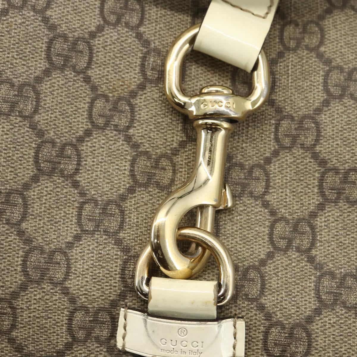 GUCCI GG Supreme Jackie Shoulder Bag PVC Beige Silver 203494 Auth 151634