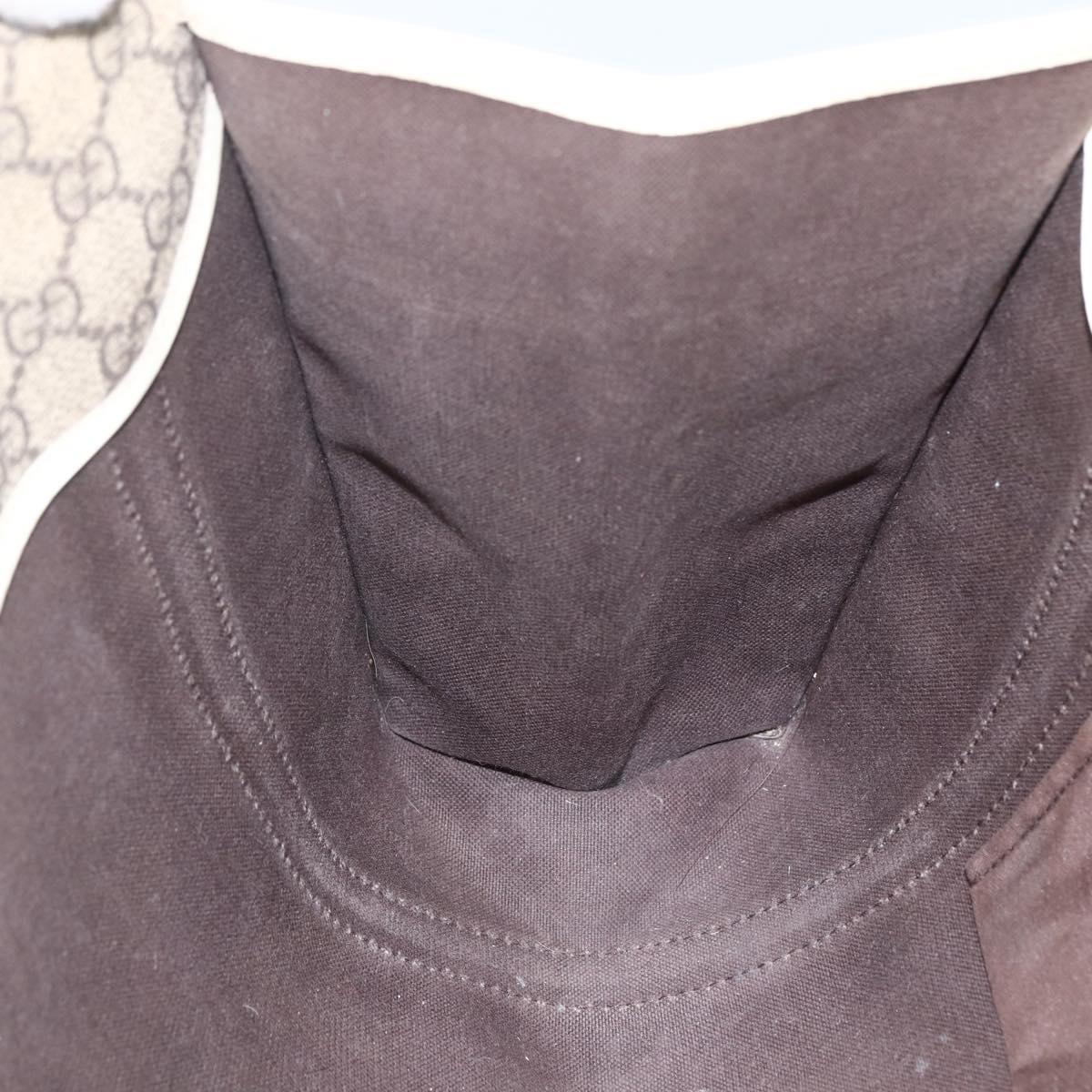 GUCCI GG Supreme Jackie Shoulder Bag PVC Beige Silver 203494 Auth 151634