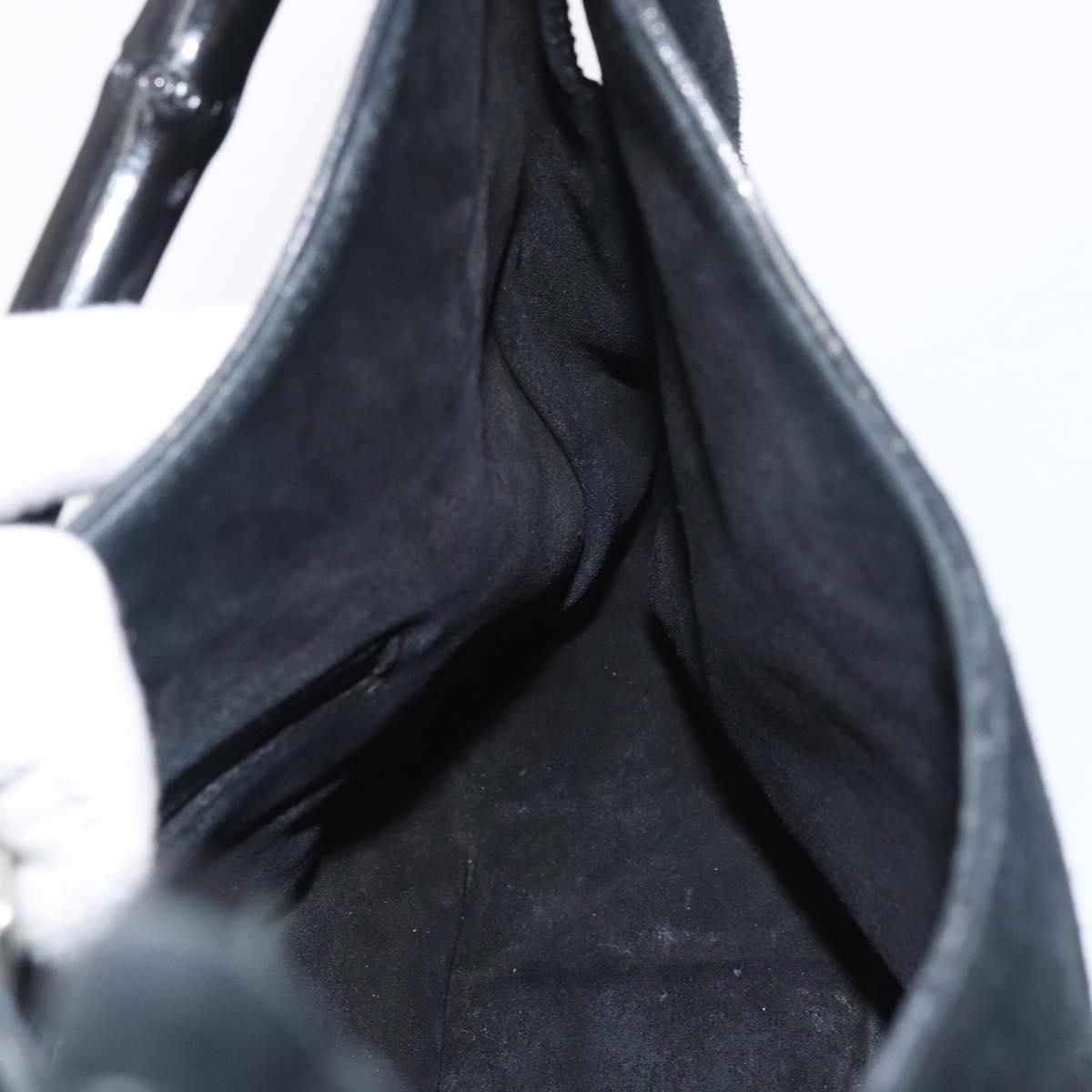 GUCCI Bamboo Shoulder Bag Suede Black 001 3739 Auth 151635