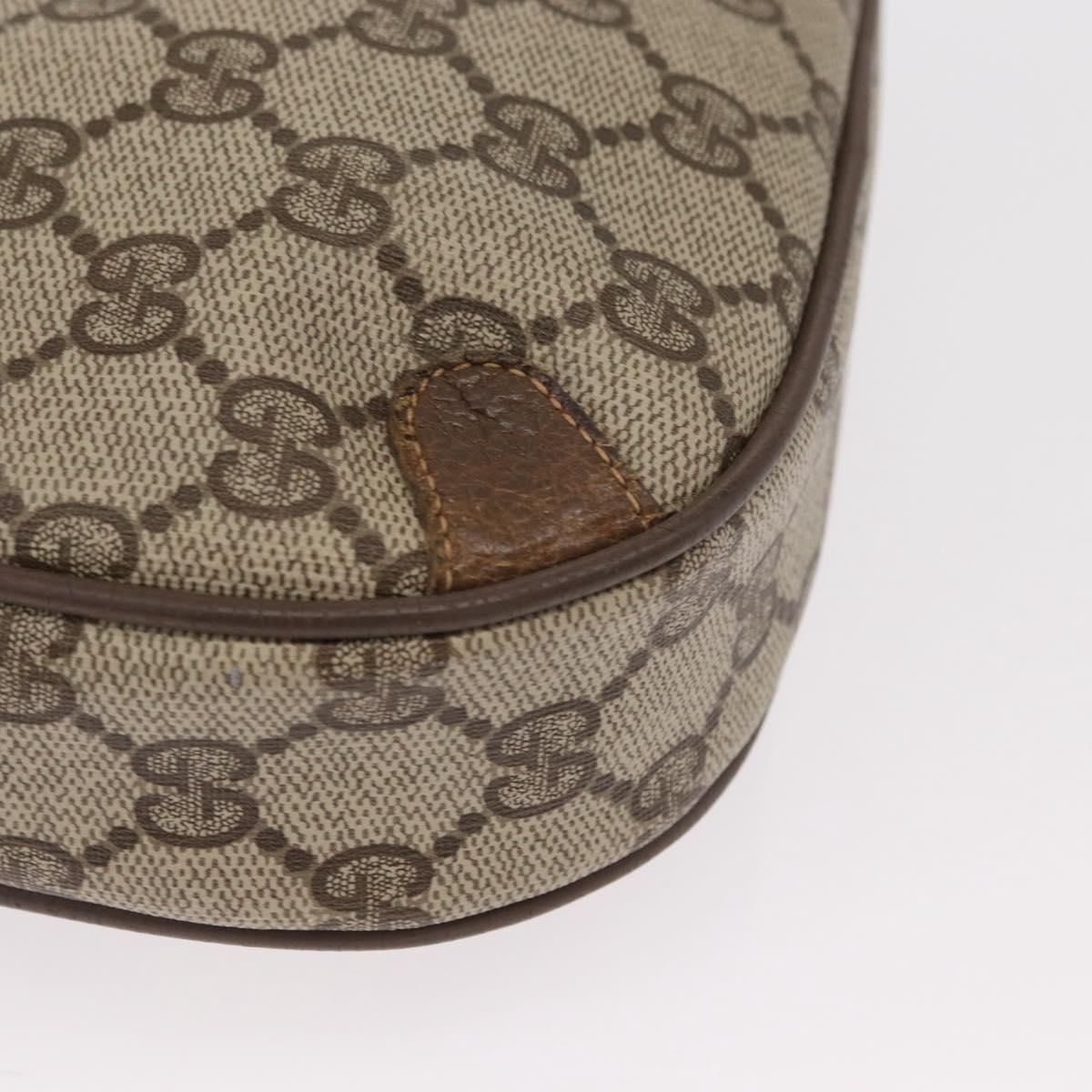 GUCCI GG Supreme Web Sherry Line Bag PVC Beige Gold 89 02 066 Auth 151636