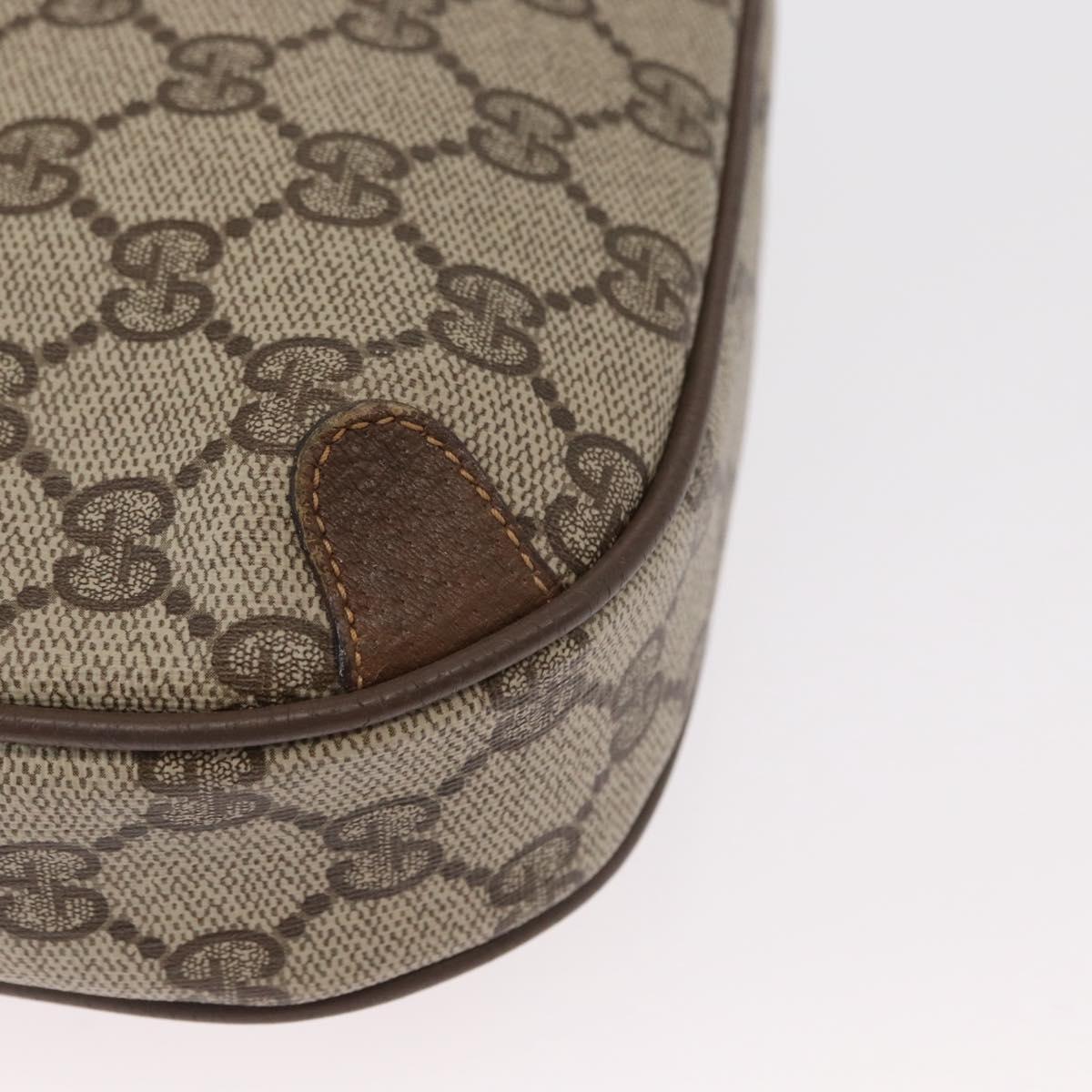 GUCCI GG Supreme Web Sherry Line Bag PVC Beige Gold 89 02 066 Auth 151636