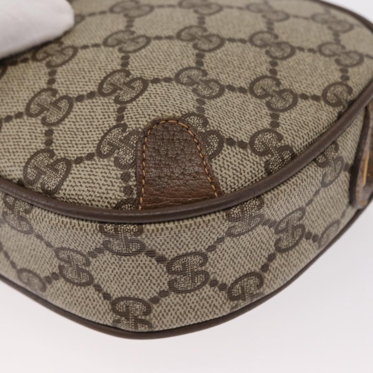 GUCCI GG Supreme Web Sherry Line Bag PVC Beige Gold 89 02 066 Auth 151636