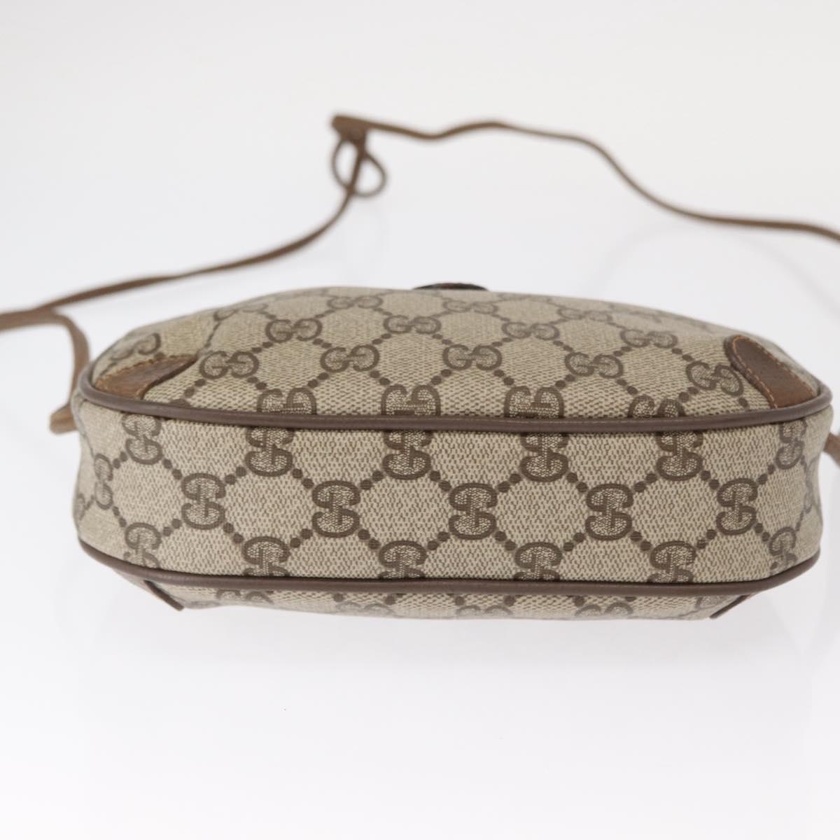 GUCCI GG Supreme Web Sherry Line Bag PVC Beige Gold 89 02 066 Auth 151636