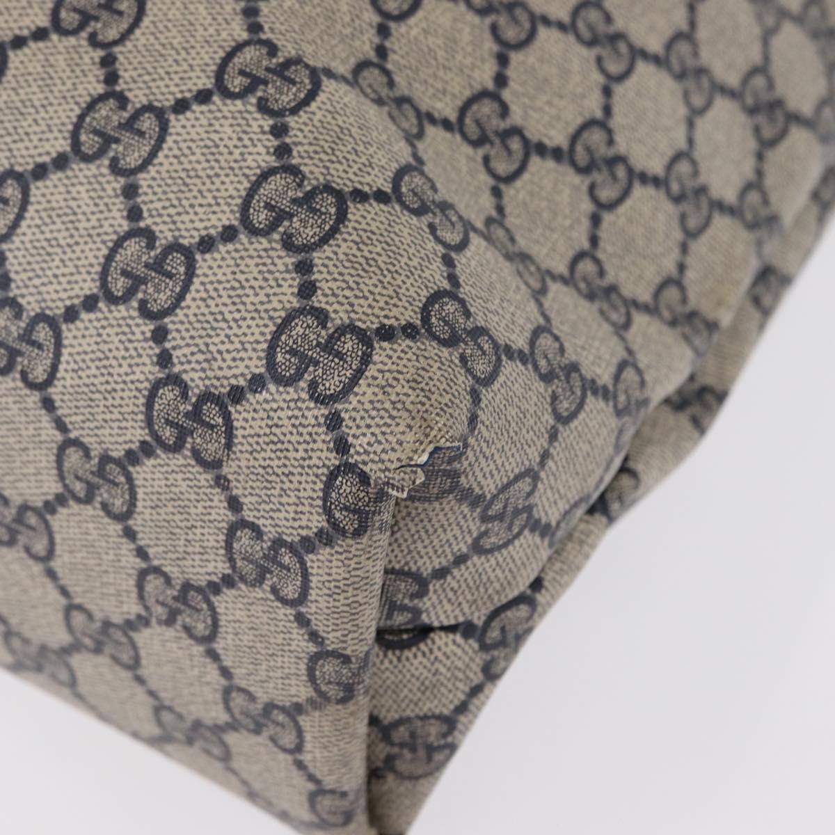 GUCCI GG Plus Supreme Sherry Line Tote Bag PVC Navy Gold 40 02 003 Auth 151637