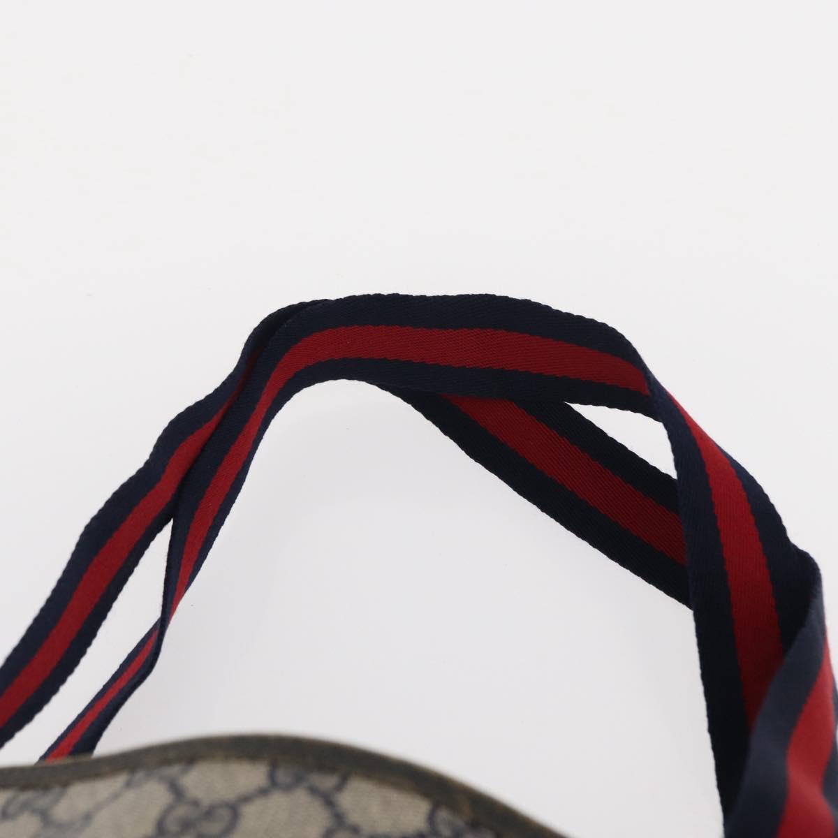 GUCCI GG Plus Supreme Sherry Line Tote Bag PVC Navy Gold 40 02 003 Auth 151637