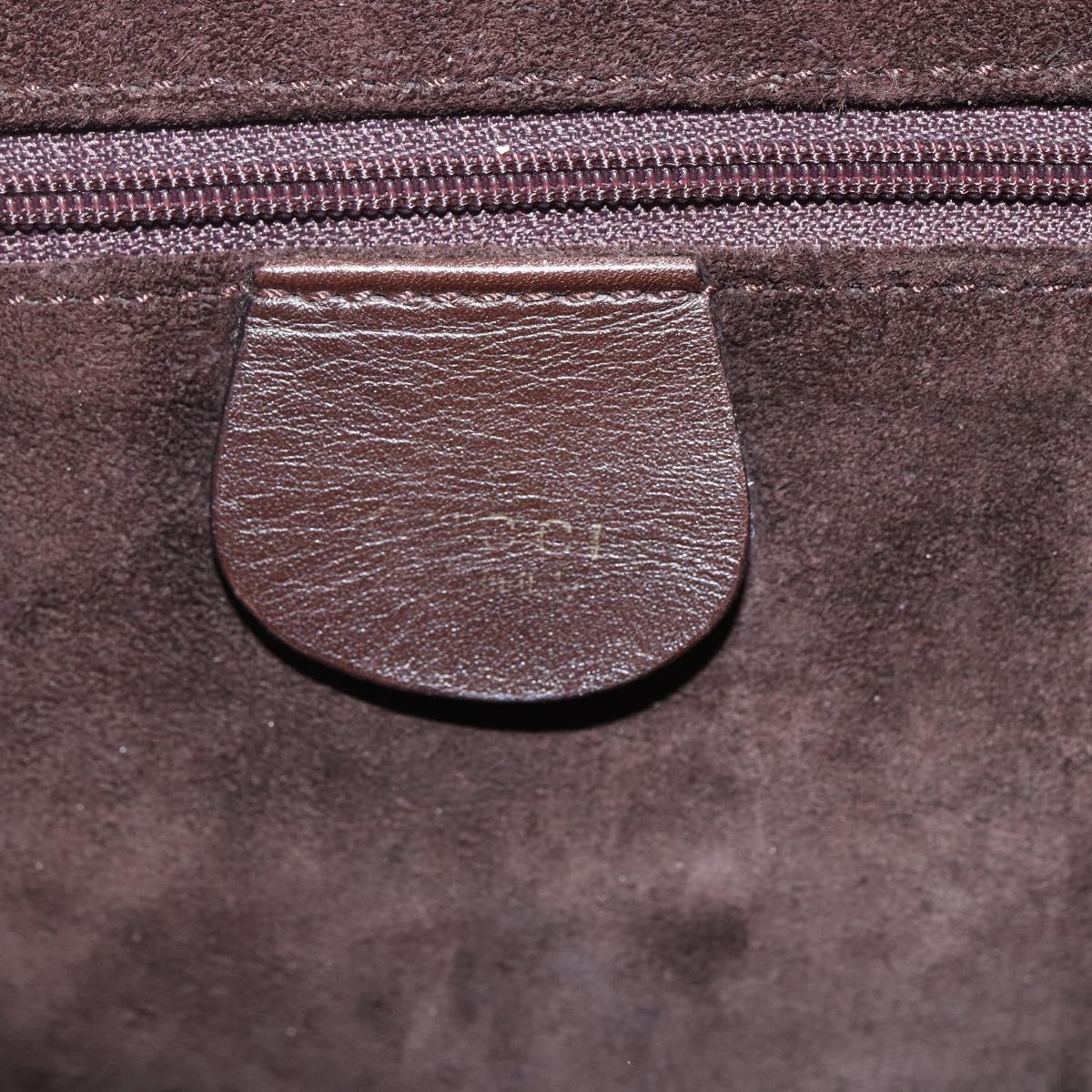 GUCCI Hand Bag Leather Brown Gold 002 0347 Auth 151640