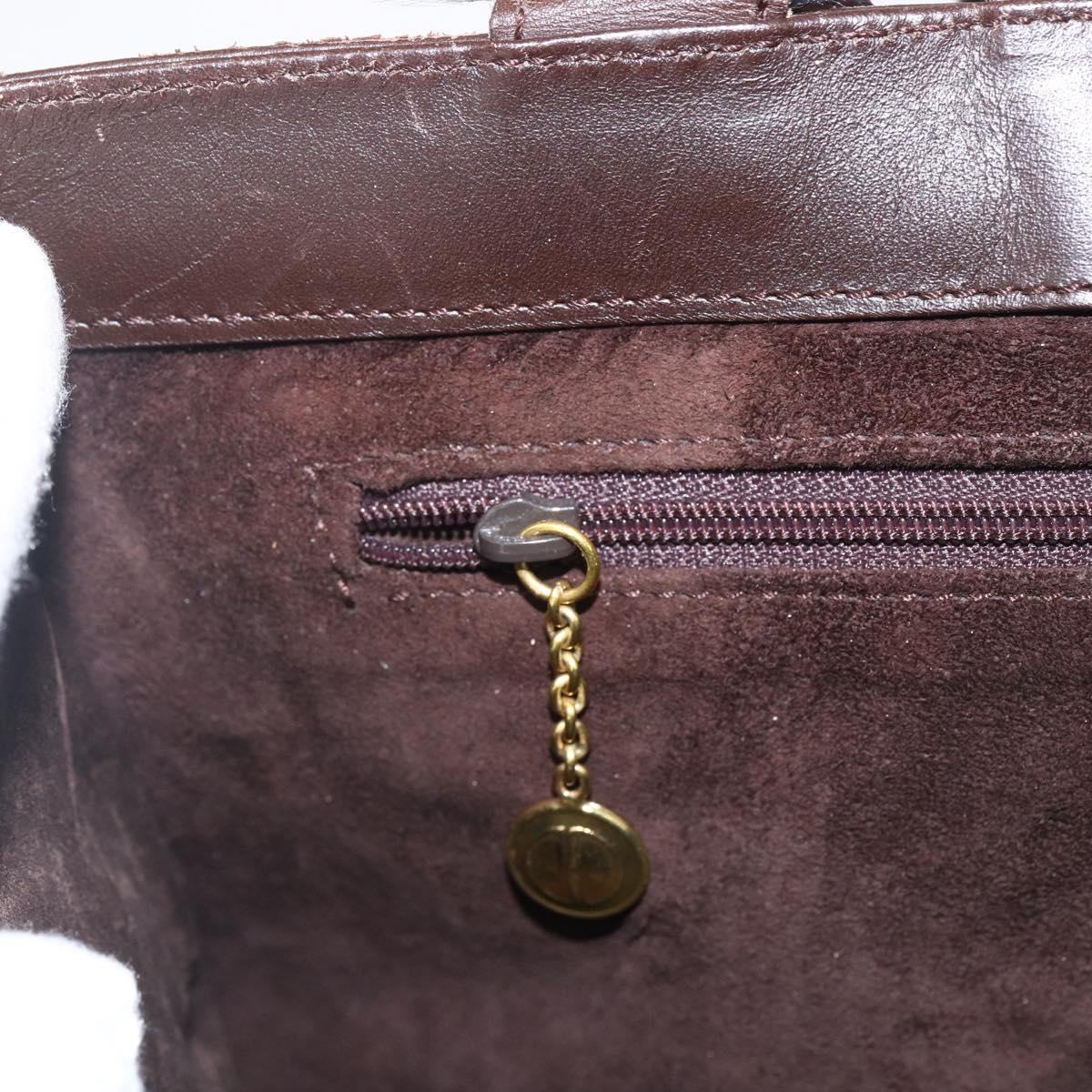 GUCCI Hand Bag Leather Brown Gold 002 0347 Auth 151640
