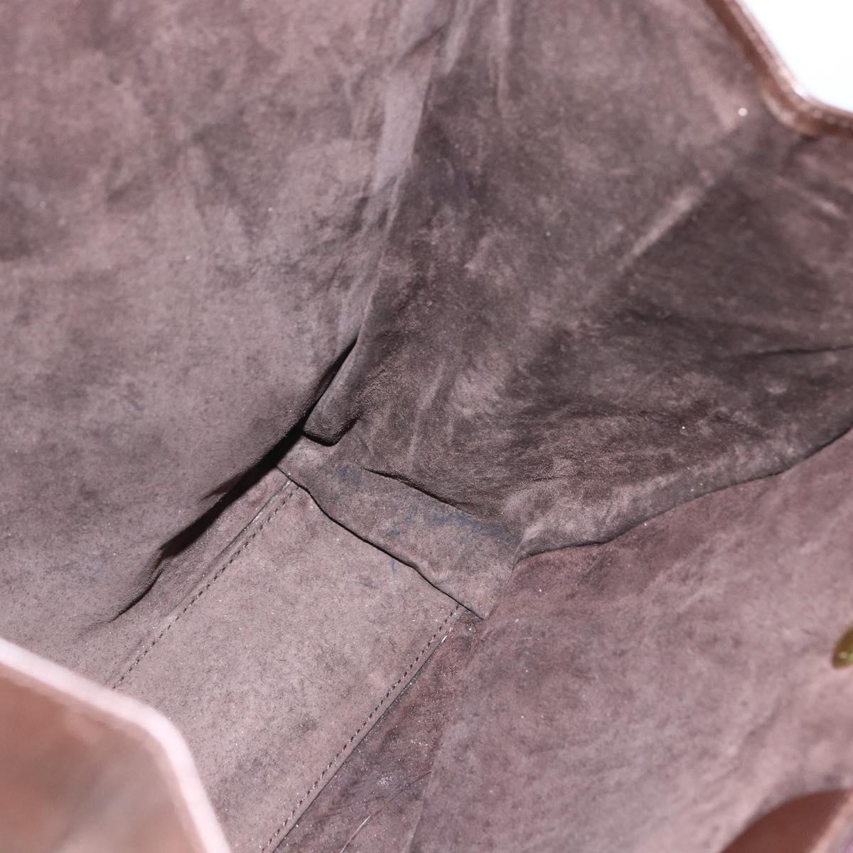 GUCCI Hand Bag Leather Brown Gold 002 0347 Auth 151640