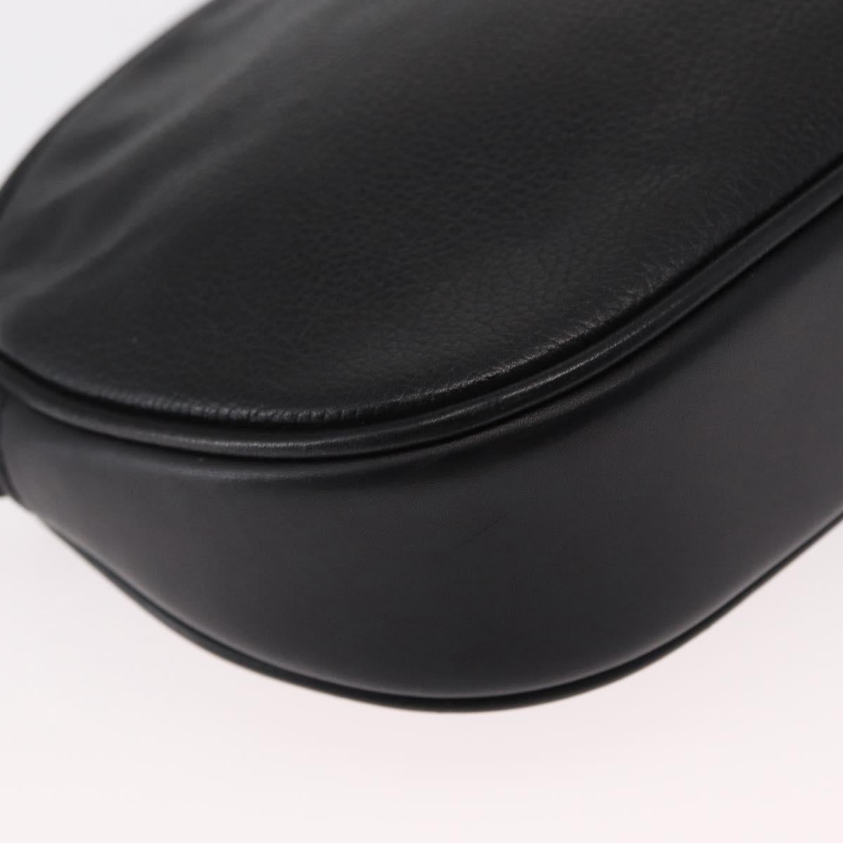 GUCCI Shoulder Bag Leather Black Gold 007 00 0094 Auth 151642