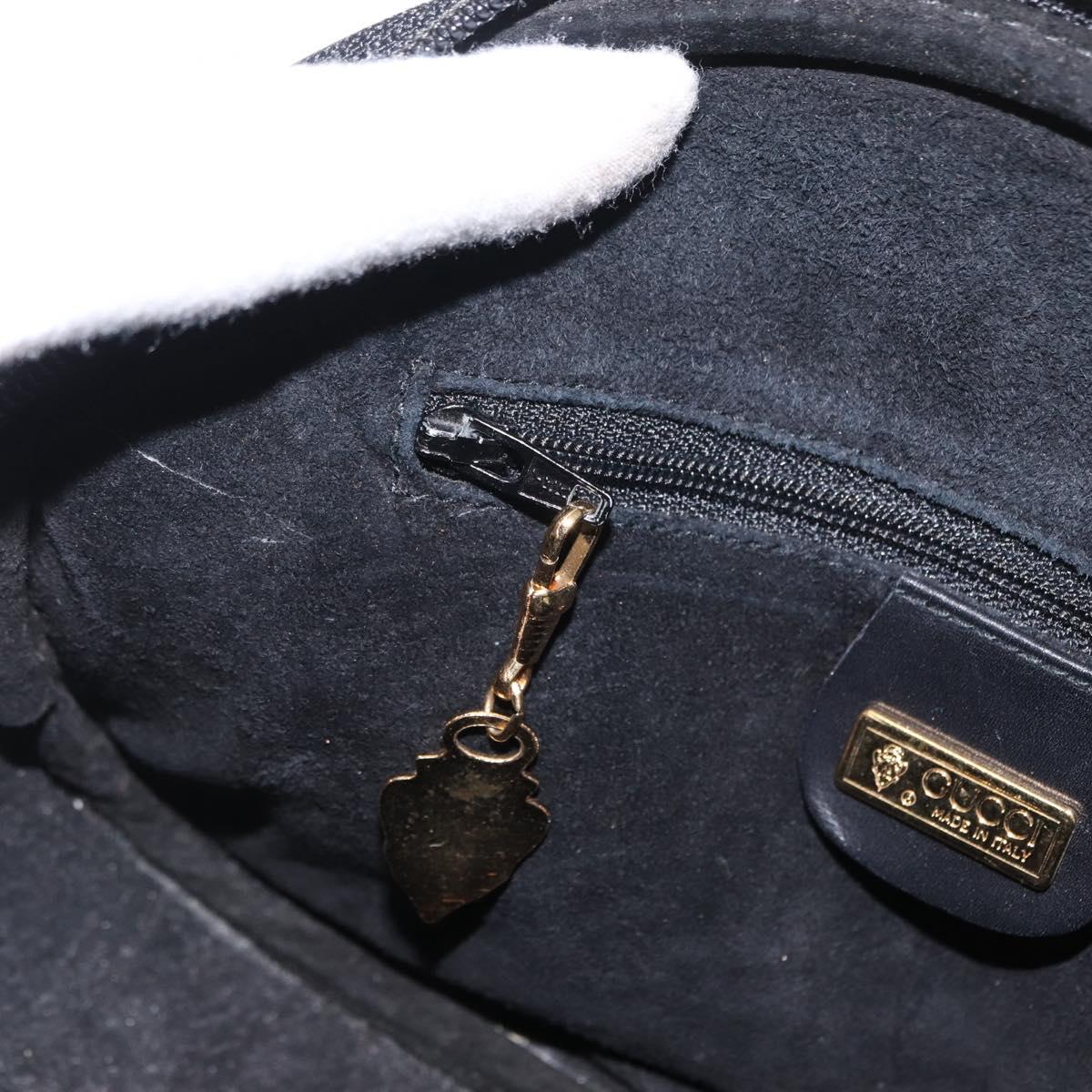 GUCCI Shoulder Bag Leather Black Gold 007 00 0094 Auth 151642