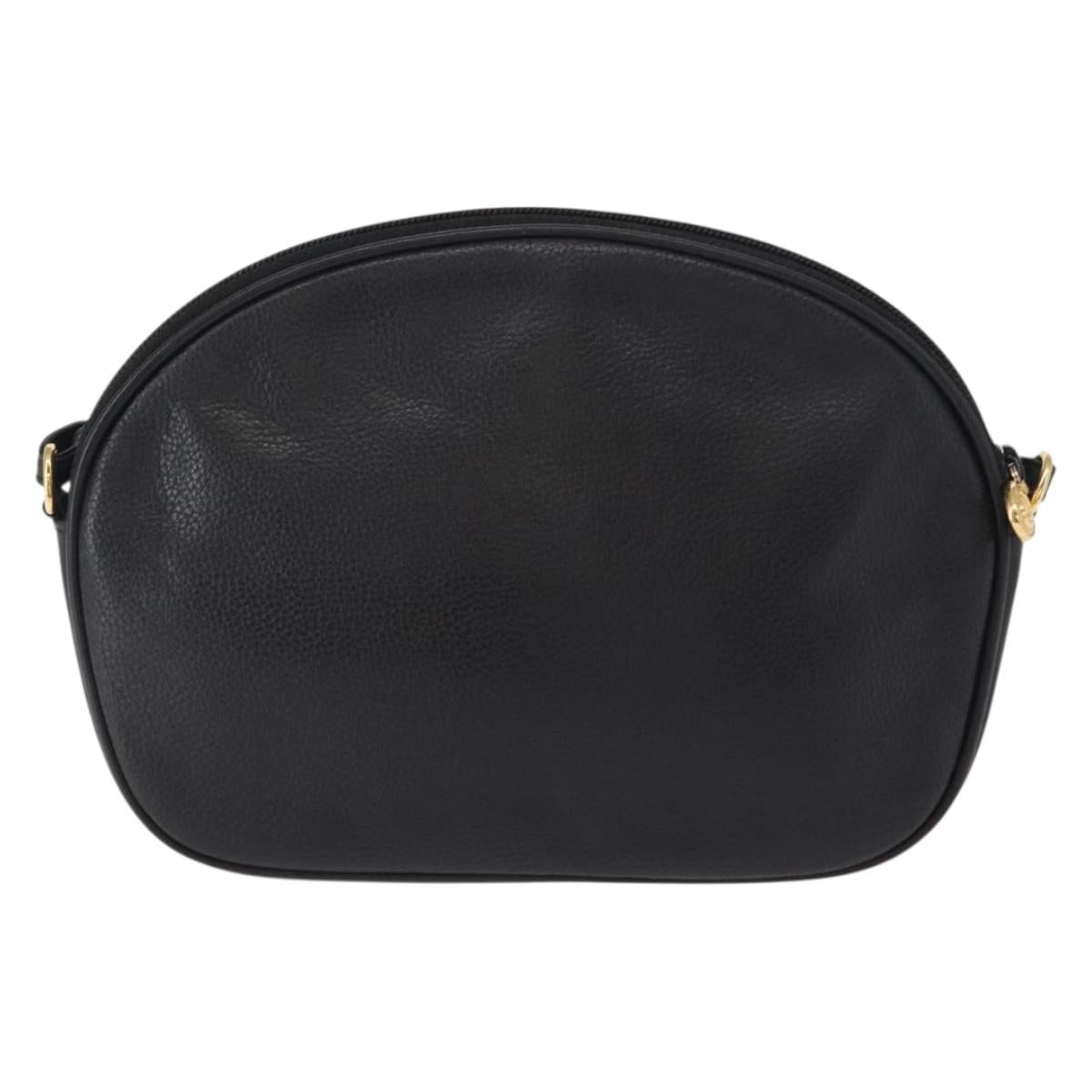 GUCCI Shoulder Bag Leather Black Gold 007 00 0094 Auth 151642