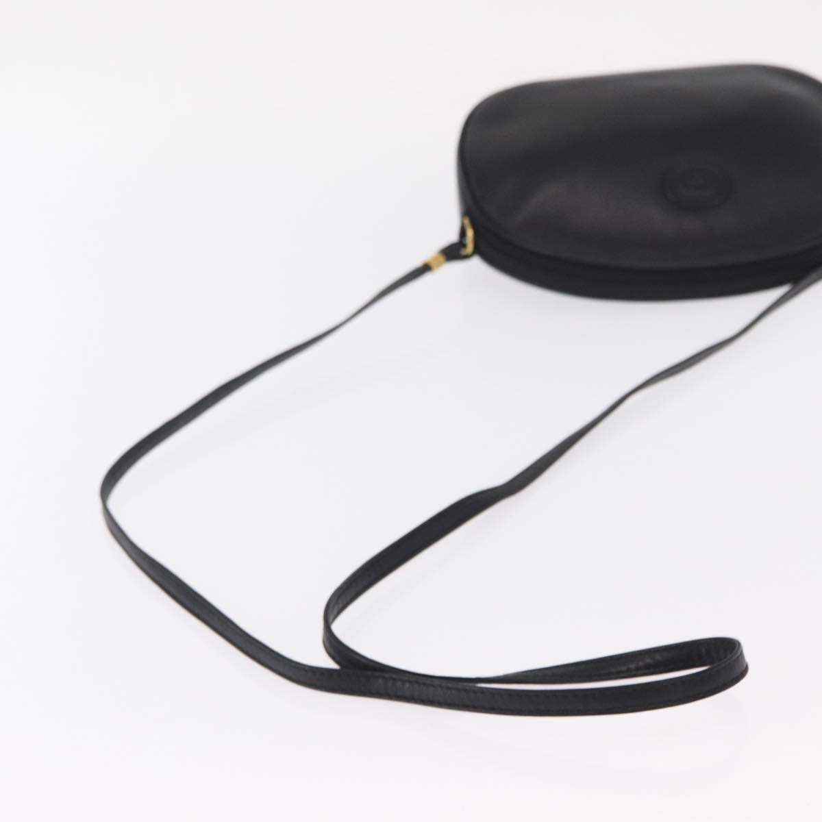 GUCCI Shoulder Bag Leather Black Gold 007 00 0094 Auth 151642