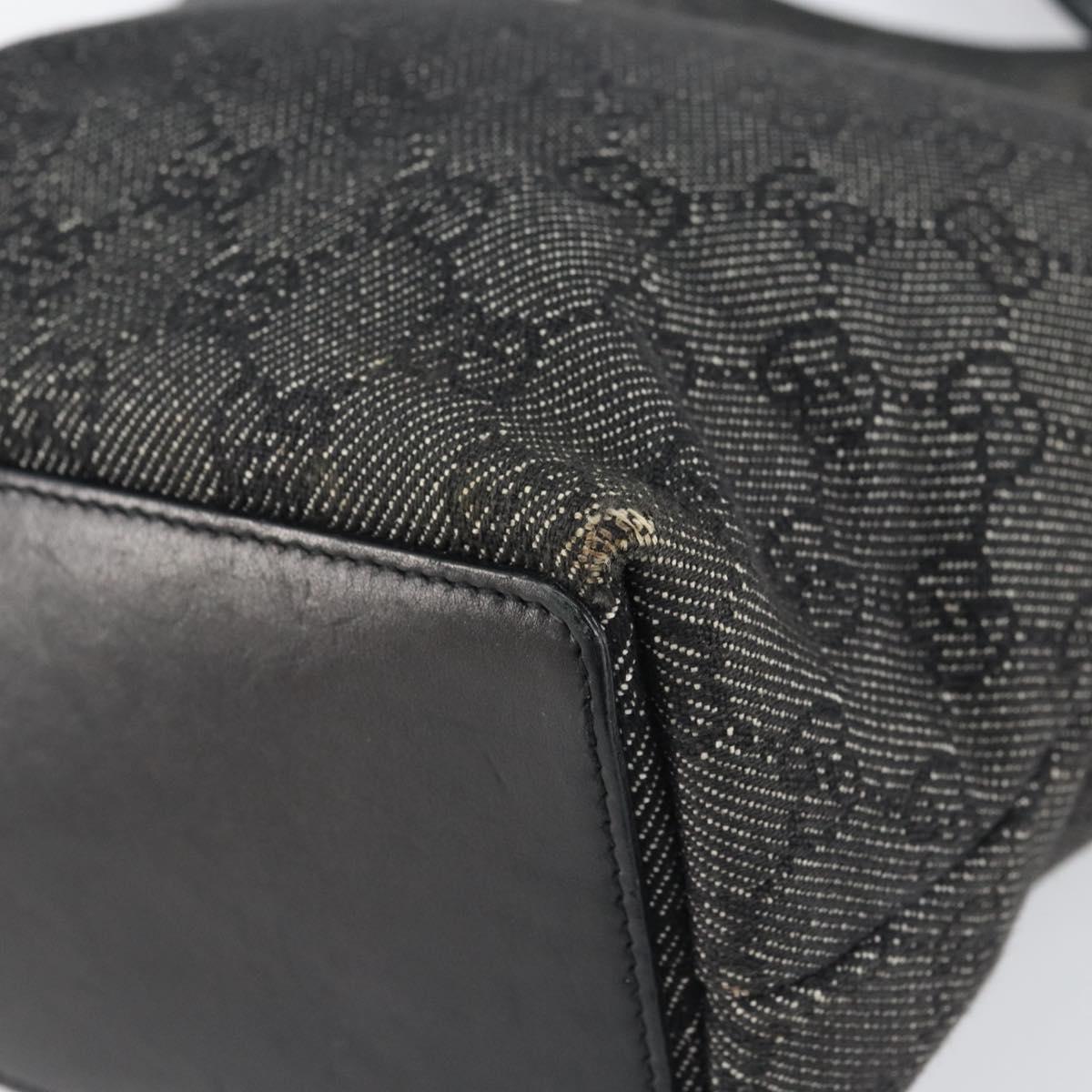GUCCI GG Canvas Tote Bag Black Silver 31244 Auth 151644