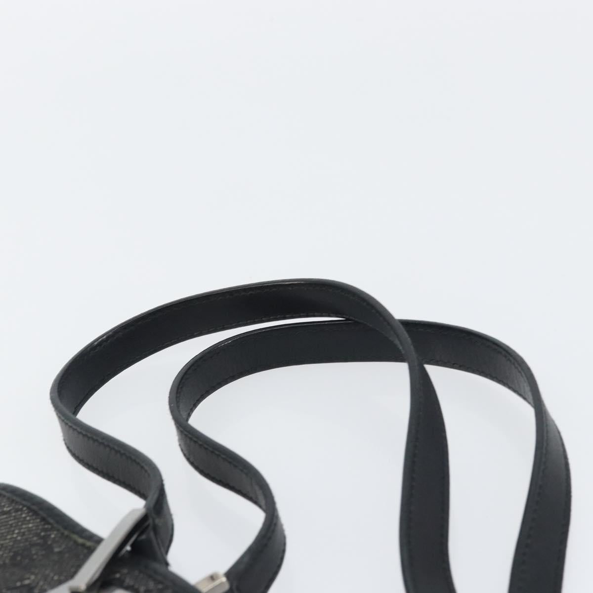 GUCCI GG Canvas Tote Bag Black Silver 31244 Auth 151644