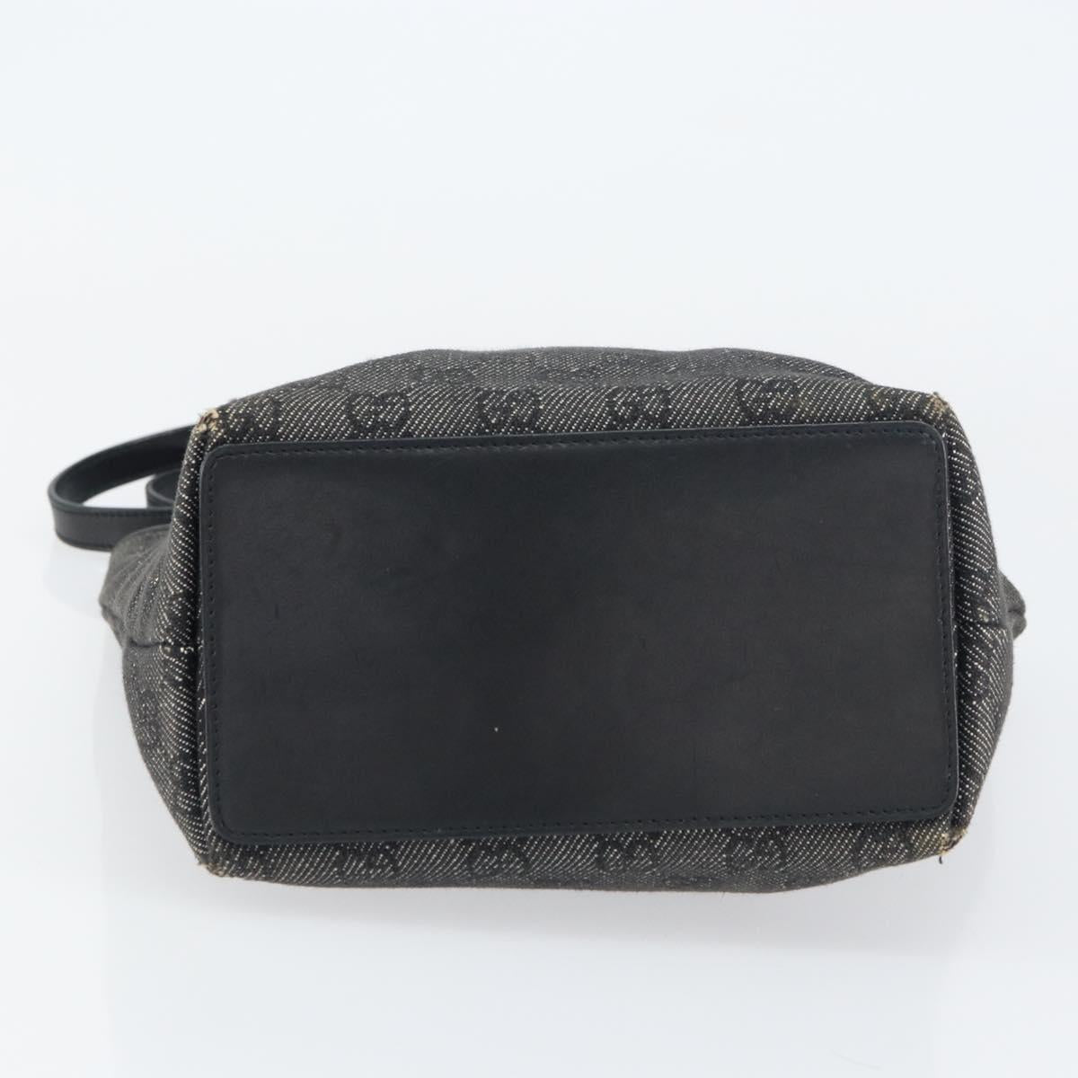 GUCCI GG Canvas Tote Bag Black Silver 31244 Auth 151644