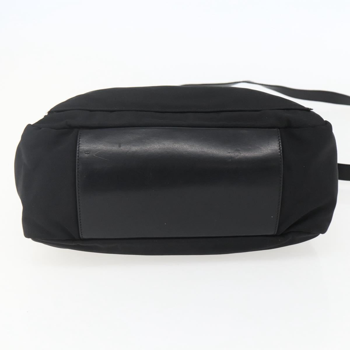 GUCCI Bamboo Shoulder Bag Nylon 2way Black Gold 000 0509 Auth 151645