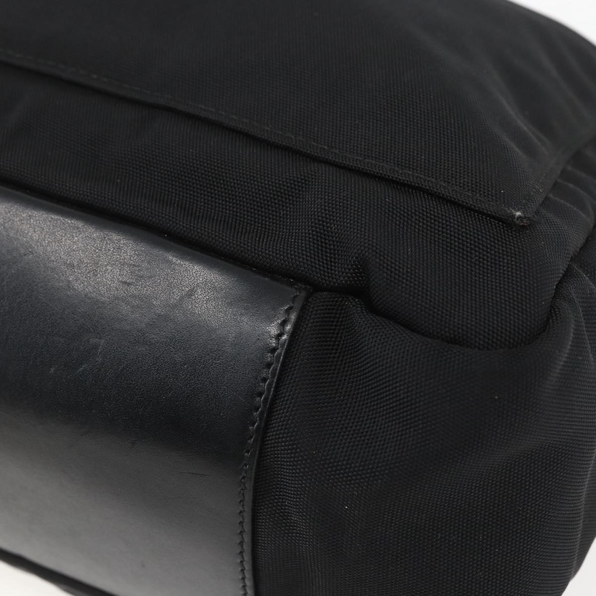 GUCCI Bamboo Shoulder Bag Nylon 2way Black Gold 000 0509 Auth 151645