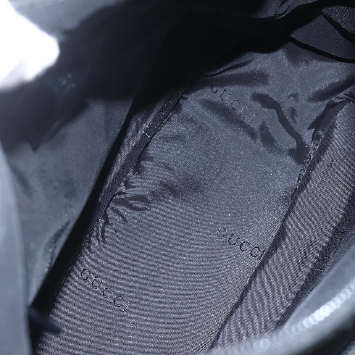 GUCCI Bamboo Shoulder Bag Nylon 2way Black Gold 000 0509 Auth 151645