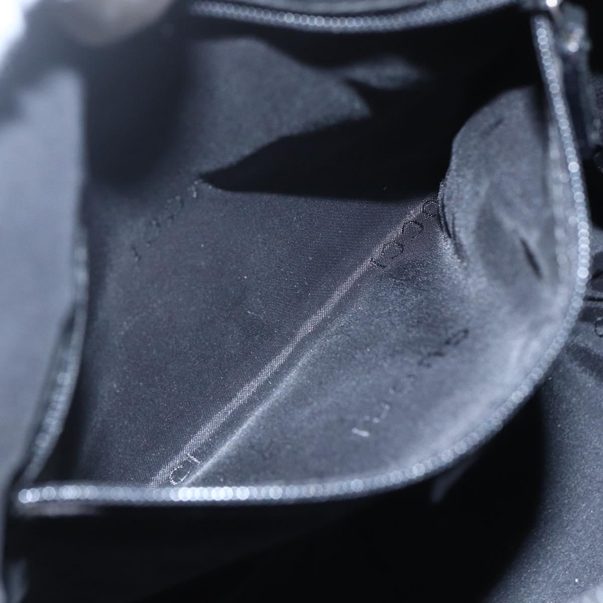 GUCCI Bamboo Shoulder Bag Nylon 2way Black Gold 000 0509 Auth 151645