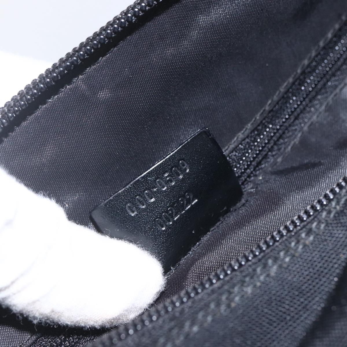 GUCCI Bamboo Shoulder Bag Nylon 2way Black Gold 000 0509 Auth 151645