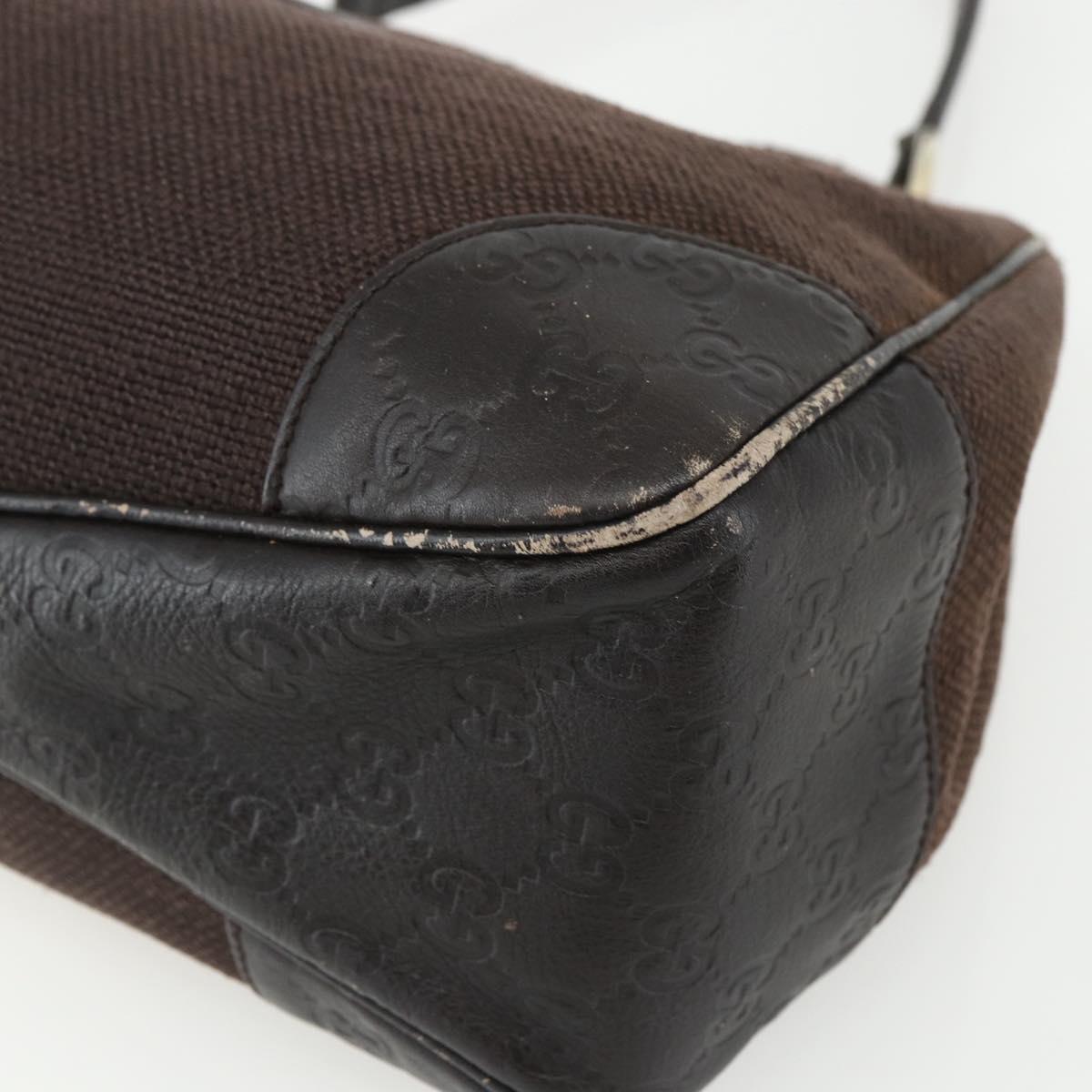 GUCCI Guccissima Shoulder Bag Canvas Brown Gold 257265 Auth 151646