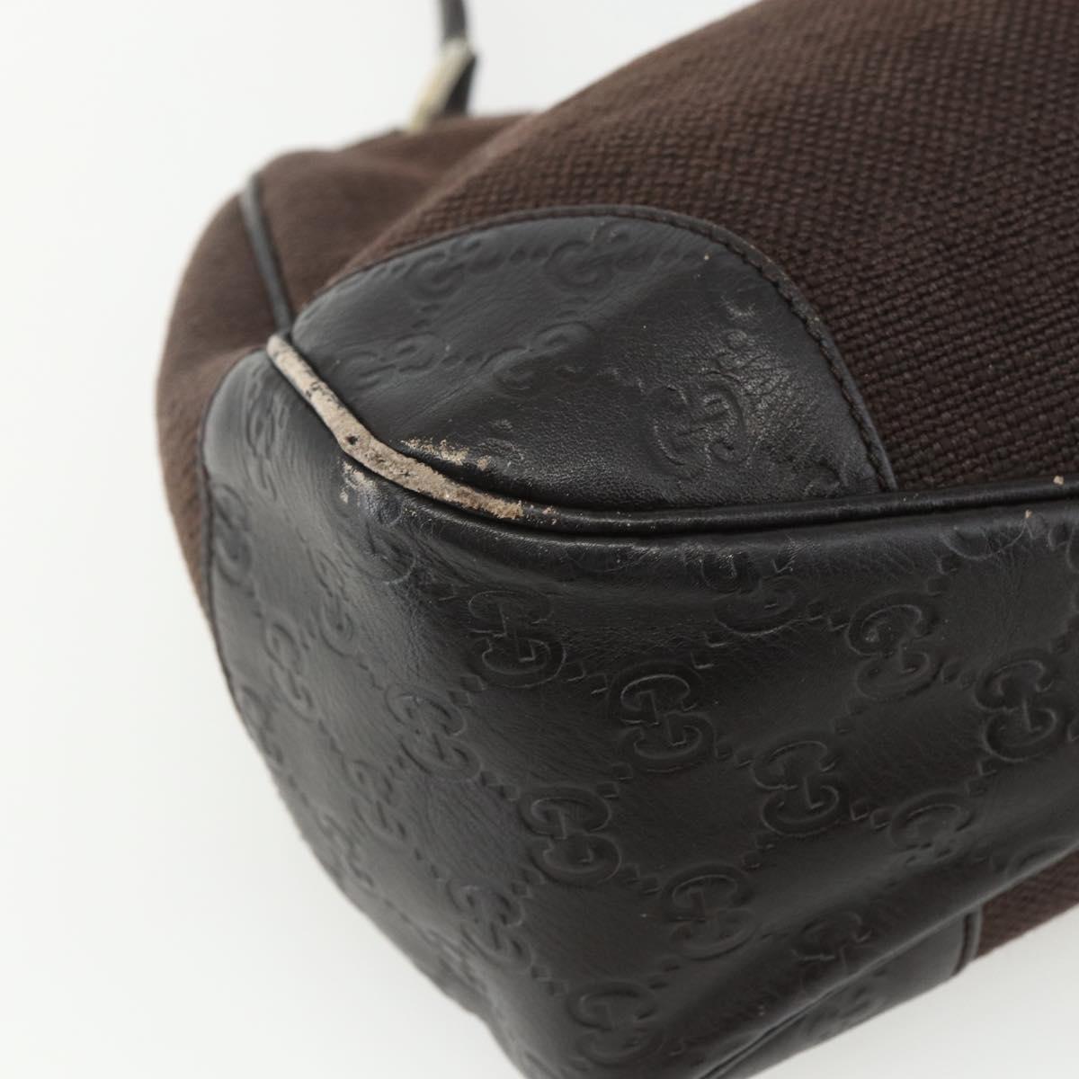 GUCCI Guccissima Shoulder Bag Canvas Brown Gold 257265 Auth 151646