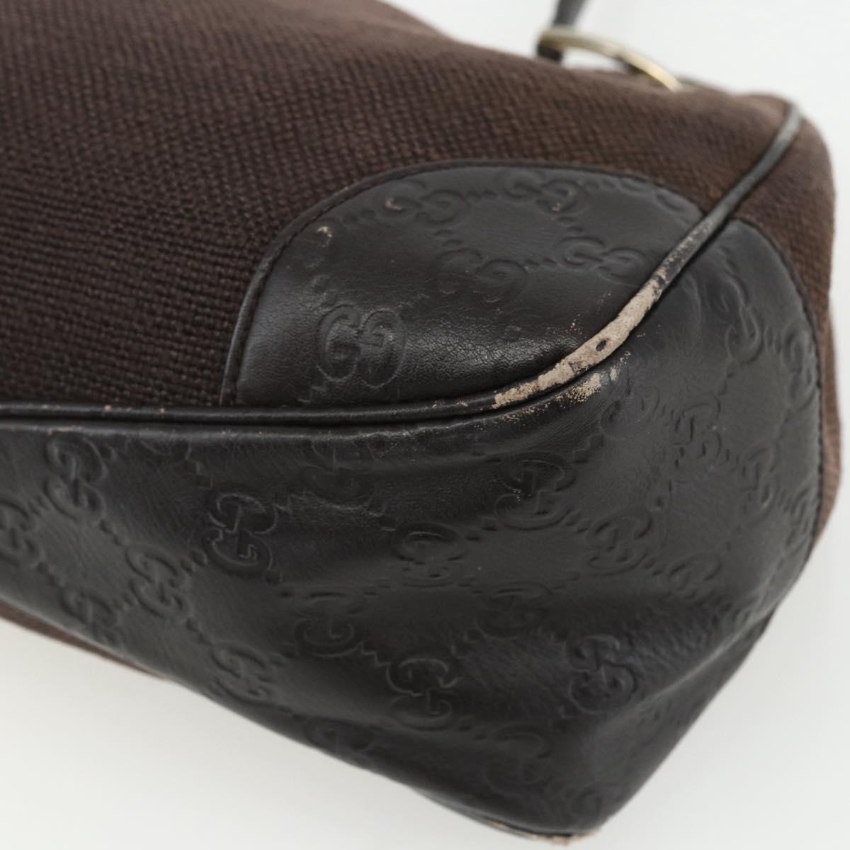 GUCCI Guccissima Shoulder Bag Canvas Brown Gold 257265 Auth 151646