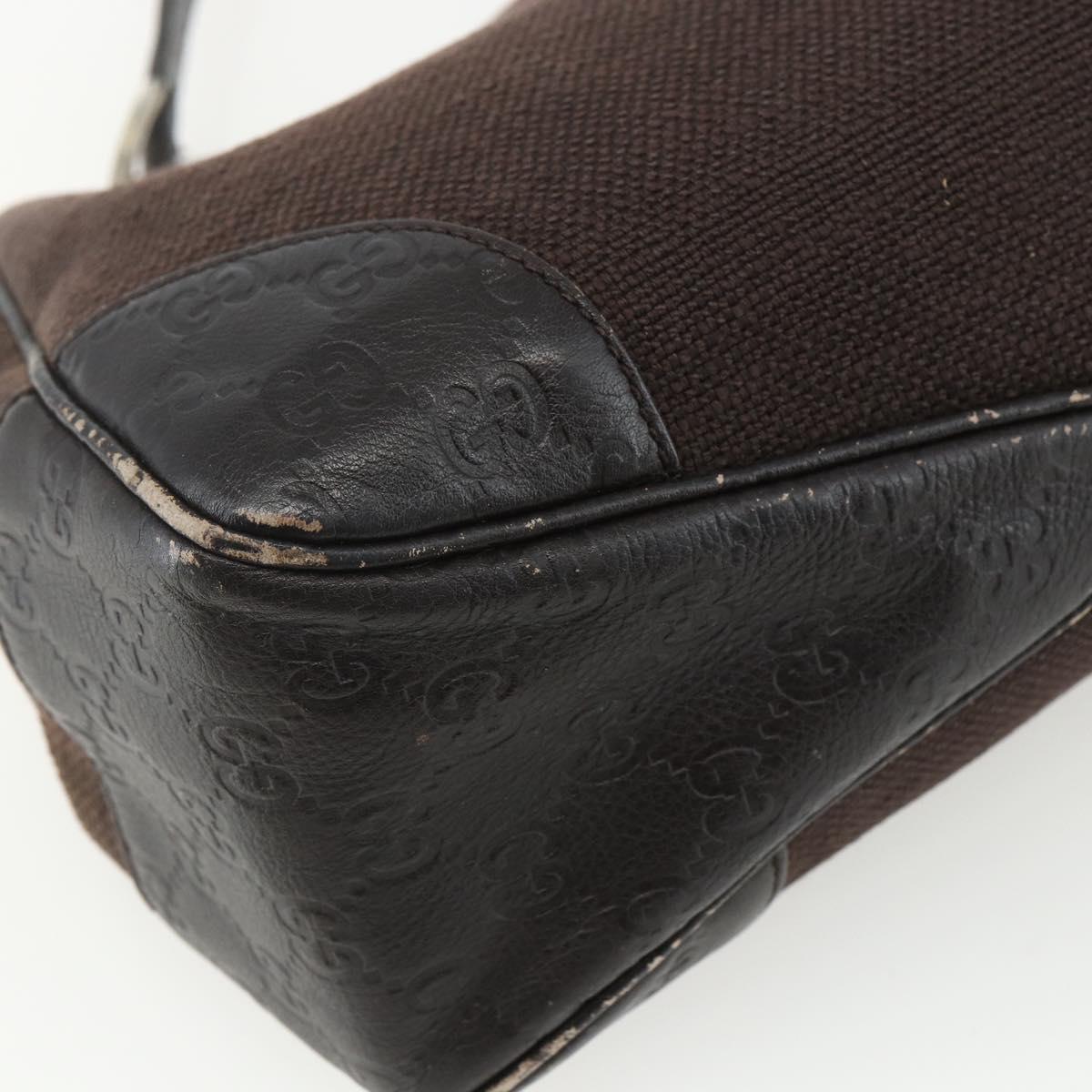 GUCCI Guccissima Shoulder Bag Canvas Brown Gold 257265 Auth 151646