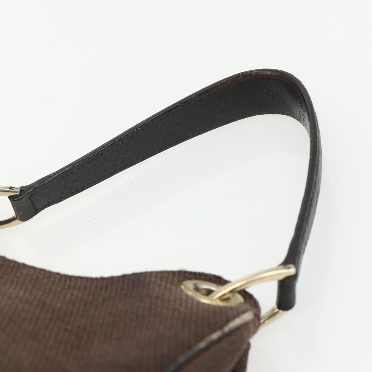 GUCCI Guccissima Shoulder Bag Canvas Brown Gold 257265 Auth 151646
