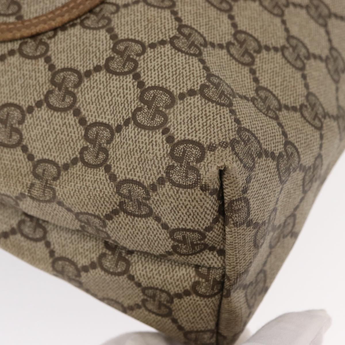 GUCCI GG Supreme Web Sherry Line Tote Bag PVC Beige Gold 39 02 003 Auth 151648