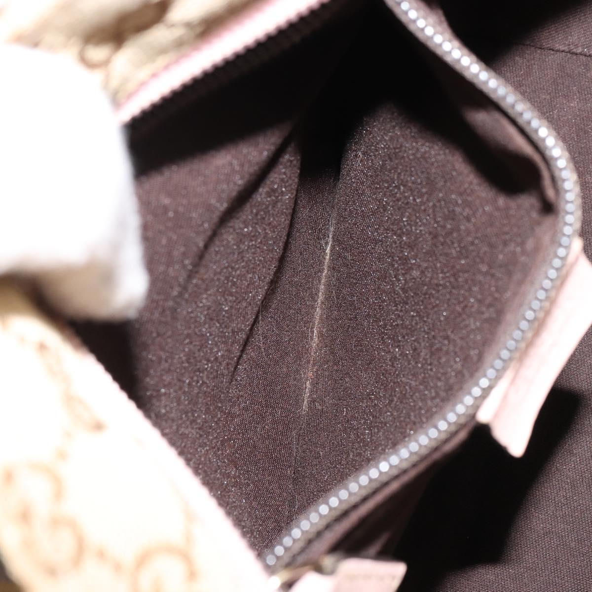 GUCCI GG Canvas Hand Bag Beige Gold 131228 Auth 151650