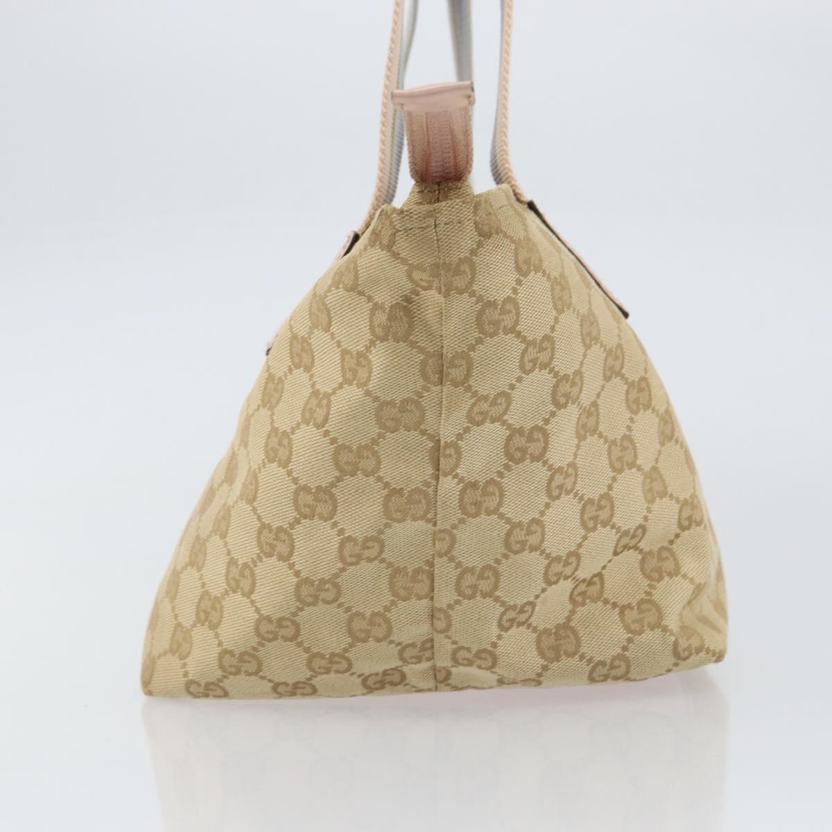 GUCCI GG Canvas Hand Bag Beige Gold 131228 Auth 151650