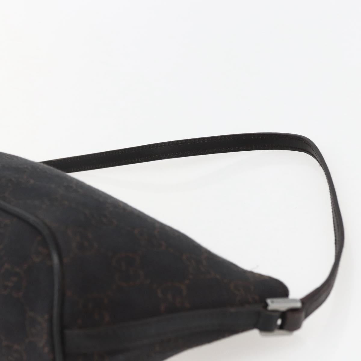 GUCCI GG Canvas Accessory Pouch Brown Silver 07198 Auth 151651