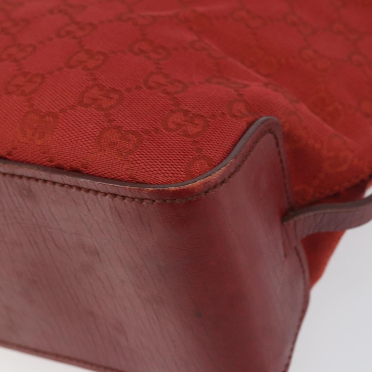 GUCCI GG Canvas Tote Bag Red Gold 107757 Auth 151652