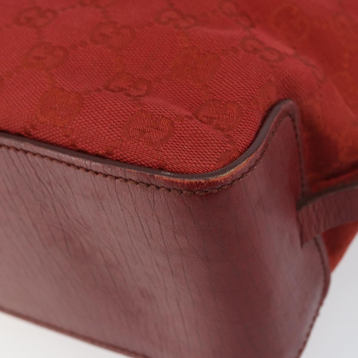 GUCCI GG Canvas Tote Bag Red Gold 107757 Auth 151652