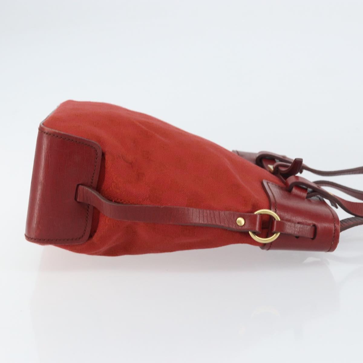 GUCCI GG Canvas Tote Bag Red Gold 107757 Auth 151652