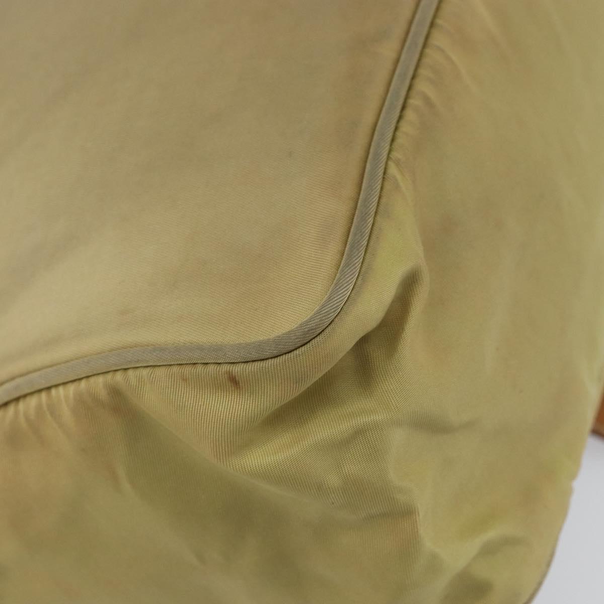 PRADA Shoulder Bag Nylon Beige Silver Auth 151654