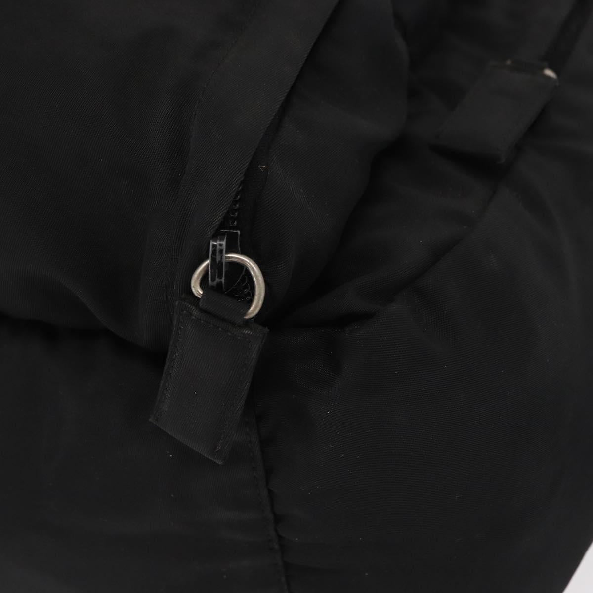 PRADA Backpack Nylon Black Silver Auth 151656