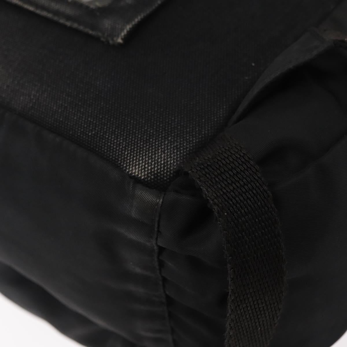 PRADA Backpack Nylon Black Silver Auth 151656