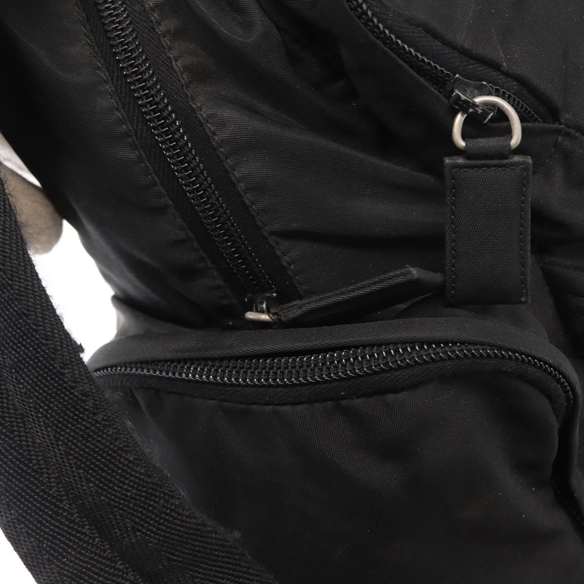 PRADA Backpack Nylon Black Silver Auth 151656