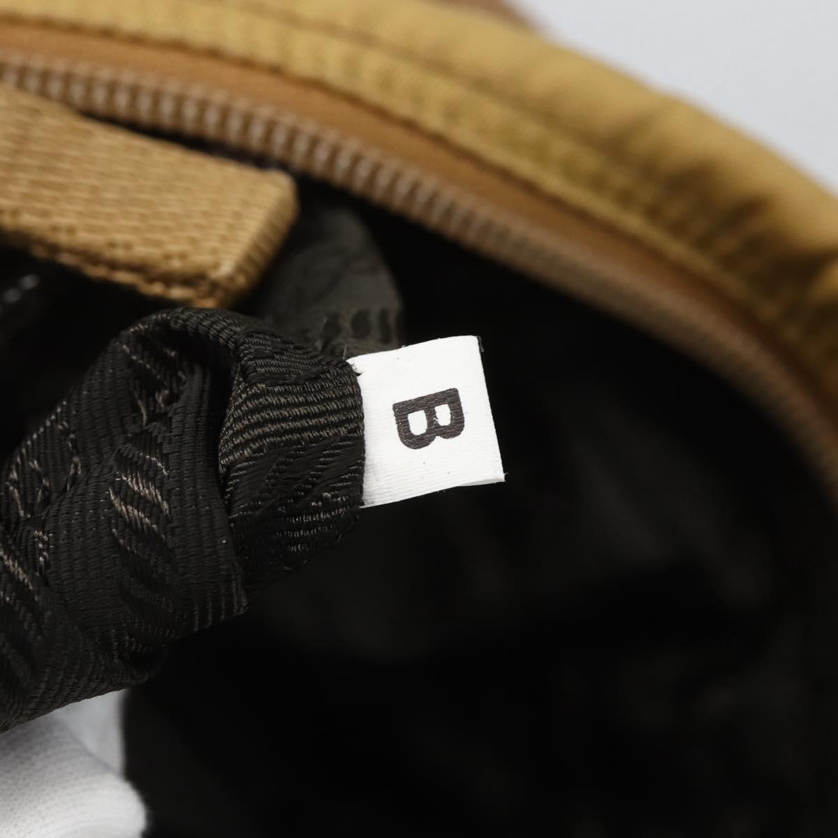 PRADA Shoulder Bag Nylon Beige Silver Auth 151658