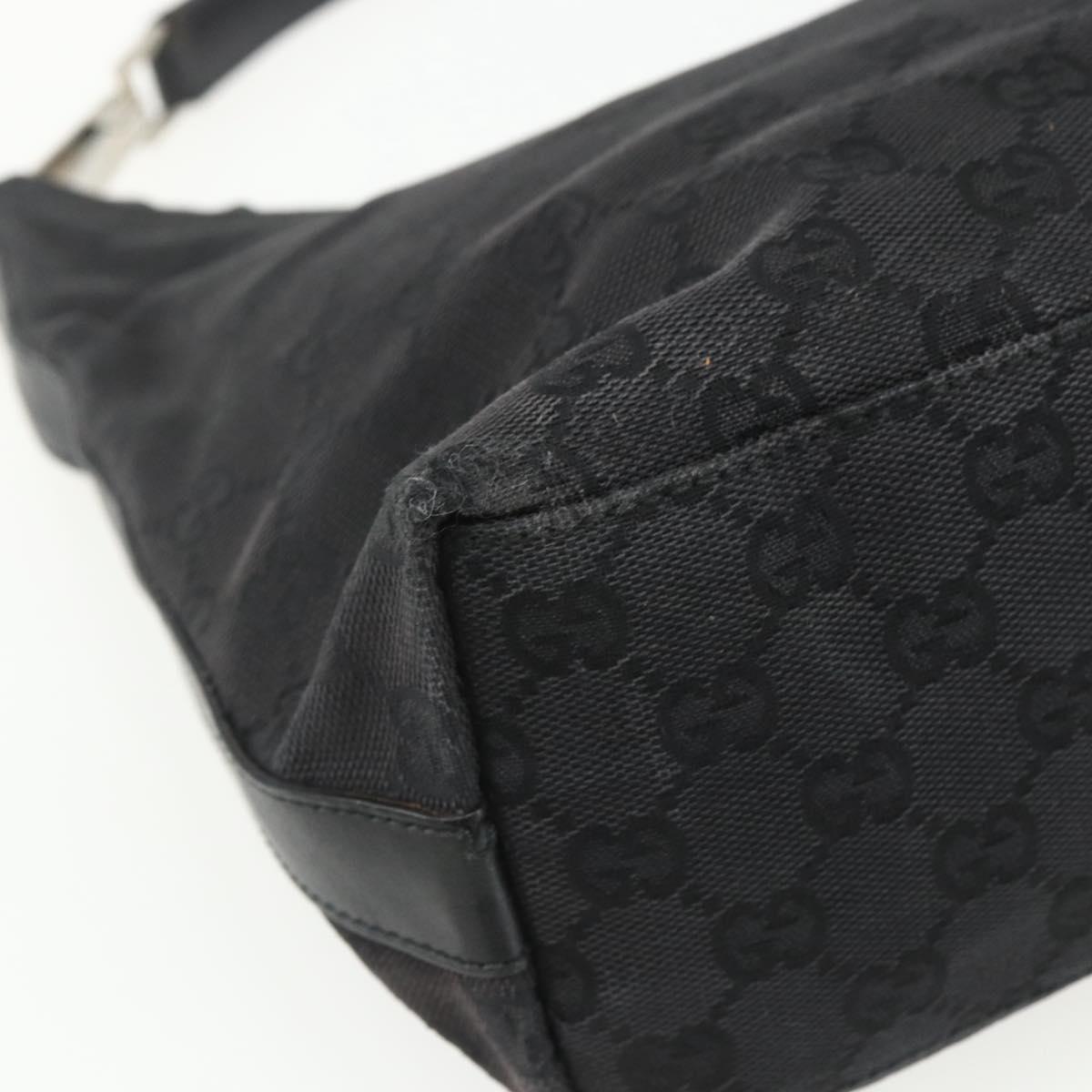 GUCCI GG Canvas Shoulder Bag Black Silver 000 0602 Auth 151659