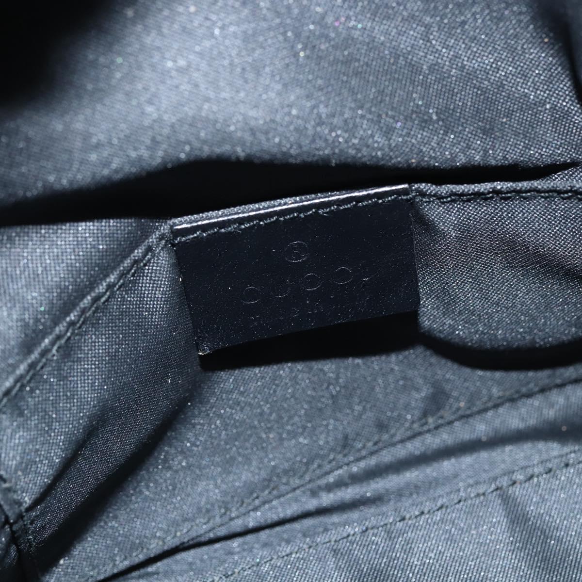 GUCCI GG Canvas Shoulder Bag Black Silver 000 0602 Auth 151659