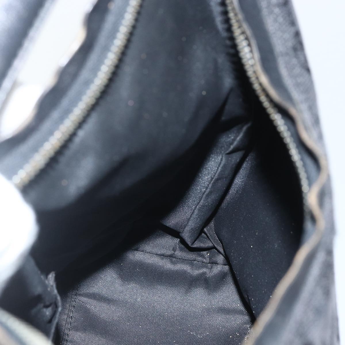 GUCCI GG Canvas Shoulder Bag Black Silver 000 0602 Auth 151659