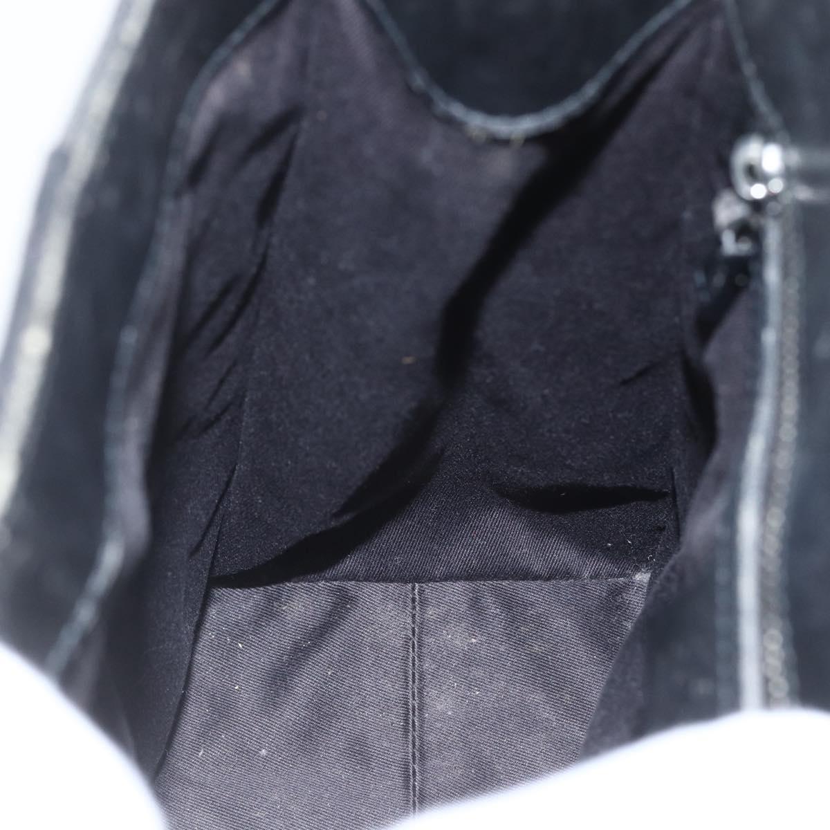 GUCCI GG Canvas Shoulder Bag Black Silver 110292 Auth 151660