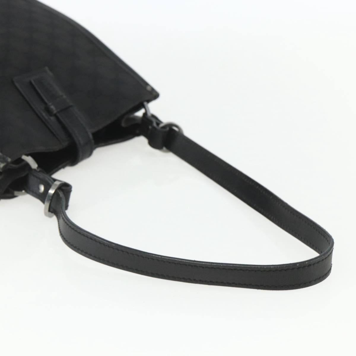 GUCCI GG Canvas Shoulder Bag Black Silver 110292 Auth 151660