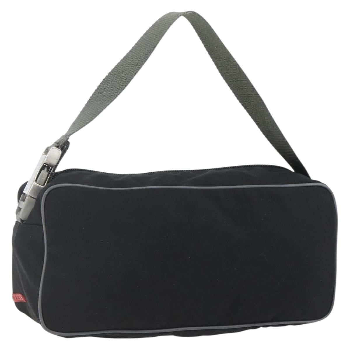 PRADA Sports Shoulder Bag Nylon Black Silver Auth 151661