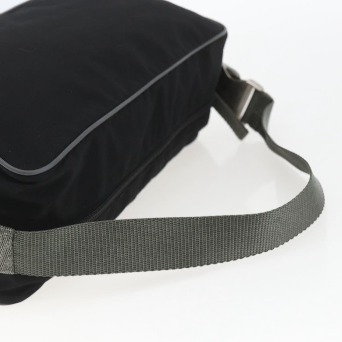 PRADA Sports Shoulder Bag Nylon Black Silver Auth 151661
