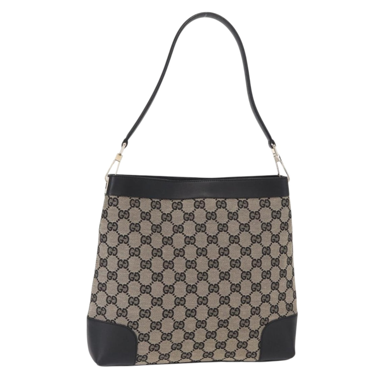 GUCCI GG Canvas Shoulder Bag Beige Navy gold 001 4231 Auth 151662