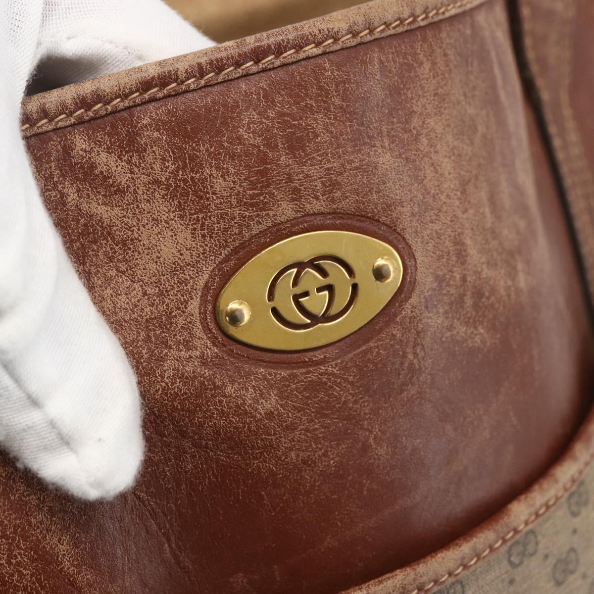 GUCCI Micro GG Supreme Tote Bag PVC Leather Beige Gold 002 115 0135 Auth 151663